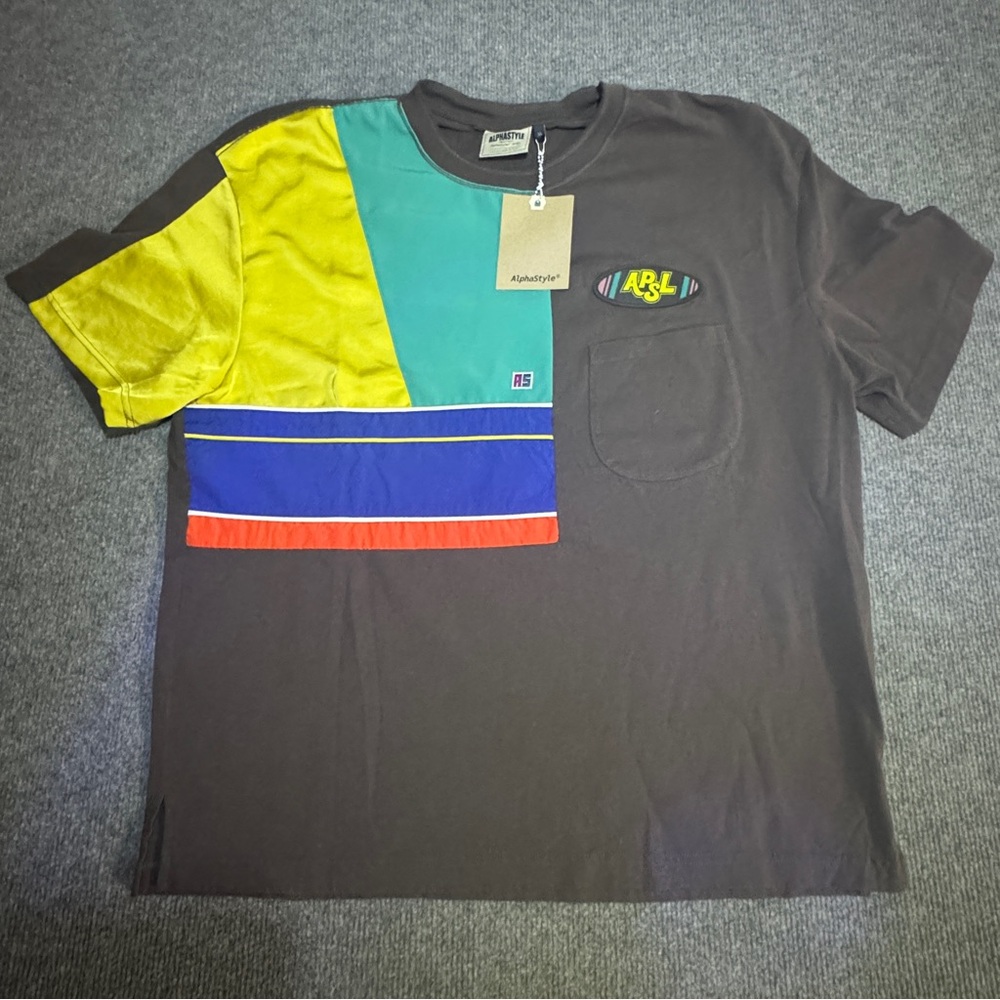 Alphastyle Colorful Patchwork Men's Shirt